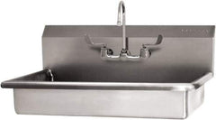 SANI-LAV - 27" Long x 16-1/2" Wide Inside, 1 Compartment, Grade 304 Stainless Steel (2) Person ADA Wash-Station with Manual Faucet - 16 Gauge, 30" Long x 20" Wide x 21-1/2" High Outside, 5-1/2" Deep - Top Tool & Supply