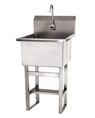 SANI-LAV - 24" Long x 24" Wide Inside, 1 Compartment, Grade 304 Stainless Steel ADA Hand Sink with Electronic Faucet - 14 Gauge, 27" Long x 27-1/2" Wide x 48" High Outside, 12" Deep - Top Tool & Supply