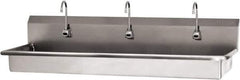 SANI-LAV - 65" Long x 16-1/2" Wide Inside, 1 Compartment, Grade 304 Stainless Steel (2) Person Wash-Station with Single Foot Valves - 16 Gauge, 68" Long x 20" Wide x 21-1/2" High Outside, 5-1/2" Deep - Top Tool & Supply