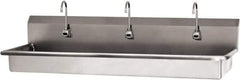 SANI-LAV - 65" Long x 16-1/2" Wide Inside, 1 Compartment, Grade 304 Stainless Steel (2) Person Wash-Station with Double Foot Valves - 16 Gauge, 68" Long x 20" Wide x 21-1/2" High Outside, 5-1/2" Deep - Top Tool & Supply