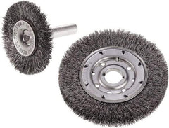 Camel Grinding Wheels - 6" OD, 1/2-13 Arbor Hole, Crimped Steel Wheel Brush - 6" Face Width, 1-1/8" Trim Length, 0.014" Filament Diam - Top Tool & Supply