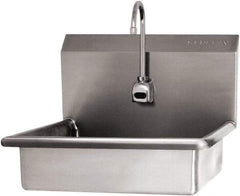 SANI-LAV - 19" Long x 15-1/2" Wide Inside, 1 Compartment, Grade 304 Stainless Steel Hand Sink Wall Mount with Electronic Faucet - 16 Gauge, 22" Long x 19" Wide x 20-1/2" High Outside, 5" Deep - Top Tool & Supply