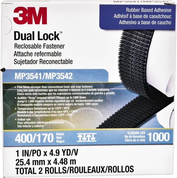 3M - 1" x 5 Yd Adhesive Backed Dual Lock Hook & Loop Roll - Top Tool & Supply