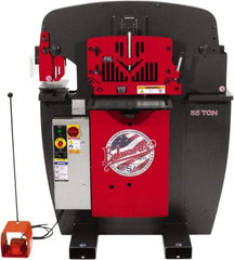 Edwards Manufacturing - 7-1/2" Throat Depth, 100 Ton Punch Pressure, 1-1/16" in 1" Punch Capacity Ironworker - 7-1/2 hp, 3 Phase, 230 Volts, 45" Wide x 61-11/16" High x 56-1/8" Deep - Top Tool & Supply