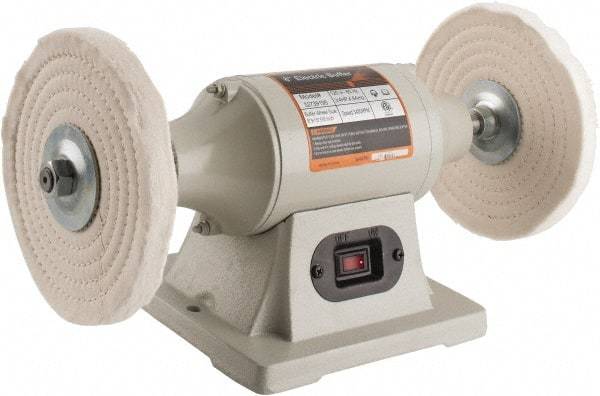 Enco - 8" Wheel Diam x 1/2" Wheel Width, 3/4 hp Buffer - 5/8" Arbor Hole Diam, 1 Phase, 3,450 Max RPM, 120 Volts - Top Tool & Supply