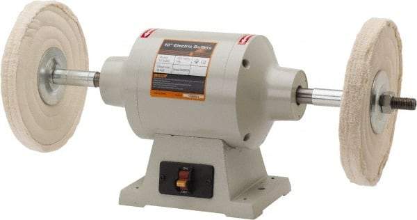 Enco - 10" Wheel Diam x 3/4" Wheel Width, 1 hp Buffer - 3/4" Arbor Hole Diam, 1 Phase, 3,450 Max RPM, 120 Volts - Top Tool & Supply