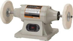 Enco - 6" Wheel Diam x 3/8" Wheel Width, 1/2 hp Buffer - 1/2" Arbor Hole Diam, 1 Phase, 3,450 Max RPM, 120 Volts - Top Tool & Supply