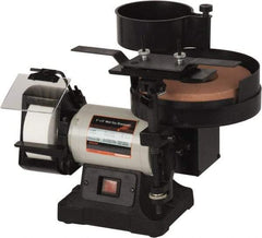 Enco - 5 & 8" Wheel Diam x 1 & 2" Wheel Width, 1/3 hp Wet/Dry Grinder - 3/4" Arbor Hole Diam, 1 Phase, 380 & 3,450 Max RPM, 120 Volts - Top Tool & Supply