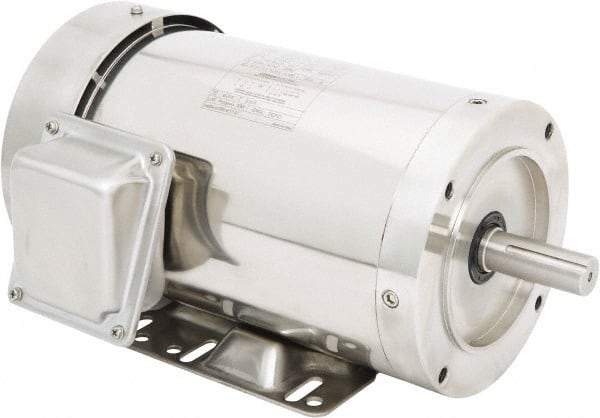 Leeson - 2 Max hp, 1,800 Max RPM, Premium Efficient Electric AC DC Motor - 230/460 V Input, Three Phase, 145TC Frame, 7/8" Shaft Diam, C-Face with Base Mount, TEFC Enclosure - Top Tool & Supply