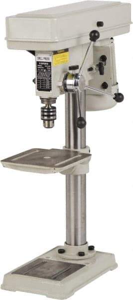 Enco - 254mm Swing, Step Pulley Drill Press - 5 Speed, 1/2 hp, Single Phase - Top Tool & Supply