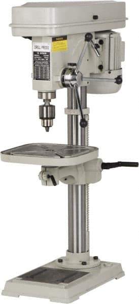 Enco - 346mm Swing, Step Pulley Drill Press - 16 Speed, 1 hp, Single Phase - Top Tool & Supply