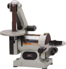 Enco - 30 Inch Long x 1 Inch Wide Belt, 5 Inch Diameter, Vertical Combination Sanding Machine - 3,340 Ft./min Belt Speed, 1/3 HP, Single Phase - Top Tool & Supply