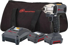 Ingersoll-Rand - 1/4" Drive 12 Volt Pistol Grip Cordless Impact Wrench & Ratchet - 2,700 RPM, 3,300 BPM, 100 Ft/Lb Torque, 2 Lithium-Ion Batteries Included - Top Tool & Supply