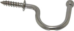 Sugatsune - 1-3/8" High x 11/64" Thick, Coat & Hat Hooks - 1-17/32" Projection, Polished - Top Tool & Supply