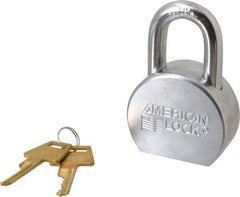 American Lock - 1-1/16" Shackle Clearance, Keyed Different A700 Padlock - 7/16" Shackle Diam, Steel, with Satin Chrome, Triple Plated Finish - Top Tool & Supply