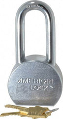 American Lock - 2" Shackle Clearance, Keyed Alike A701 Padlock - 7/16" Shackle Diam, Steel, with Satin Chrome, Triple Plated Finish - Top Tool & Supply