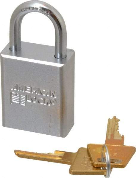 American Lock - 1" Shackle Clearance, Keyed Alike A5100 Padlock - 1/4" Shackle Diam, Steel - Top Tool & Supply