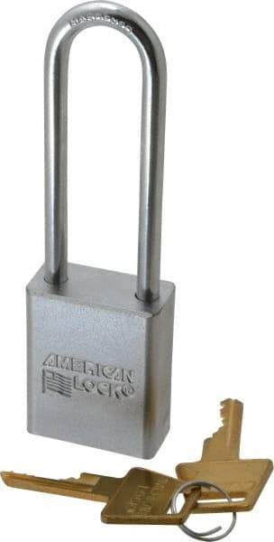 American Lock - 3" Shackle Clearance, Keyed Alike A5102 Padlock - 1/4" Shackle Diam, Steel - Top Tool & Supply