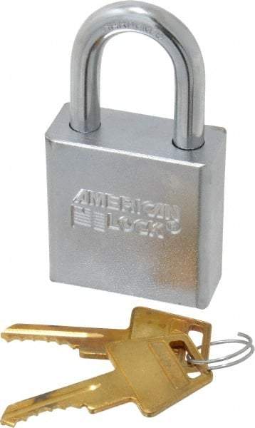 American Lock - 1-1/8" Shackle Clearance, Keyed Different A5200 Padlock - 5/16" Shackle Diam, Steel - Top Tool & Supply