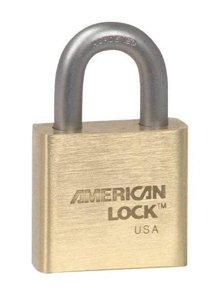 American Lock - 3" Shackle Clearance, Keyed Alike A5572 Padlock - 3/8" Shackle Diam, Steel & Brass, with Solid Extruded Brass Finish - Top Tool & Supply