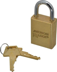 American Lock - 1" Shackle Clearance, Keyed Alike A5530 Padlock - 1/4" Shackle Diam, Steel & Brass, with Solid Extruded Brass Finish - Top Tool & Supply