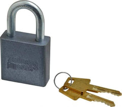 American Lock - 1-1/8" Shackle Clearance, Keyed Alike A10 Padlock - 5/16" Shackle Diam, Aluminum, with Solid Aluminum Finish - Top Tool & Supply