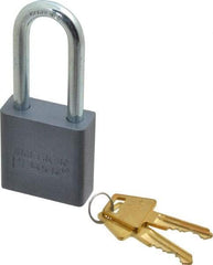 American Lock - 2" Shackle Clearance, Keyed Alike A11 Padlock - 5/16" Shackle Diam, Aluminum, with Solid Aluminum Finish - Top Tool & Supply