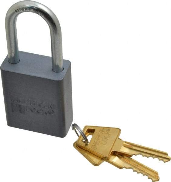 American Lock - 1-1/2" Shackle Clearance, Keyed Alike A31 Padlock - 1/4" Shackle Diam, Aluminum, with Solid Aluminum Finish - Top Tool & Supply