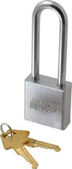 American Lock - 3" Shackle Clearance, Keyed Alike A6202 Padlock - 5/16" Shackle Diam, Steel, with Solid Steel Finish - Top Tool & Supply