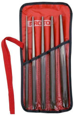 Proto - 5 Piece, 1/8 to 5/16", Drift Punch Set - Hex Shank, Comes in Pouch - Top Tool & Supply