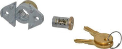 Made in USA - 7/8" Max Thickness, Diamond Back Deadbolt Cabinet & Drawer - 1-1/32 Bolt Throw, Brass Finish - Top Tool & Supply