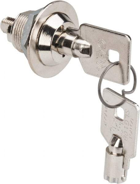 Made in USA - 5/8" Max Thickness, High Security Tubular Keyed Latch - Polished Nickel Coated - Top Tool & Supply