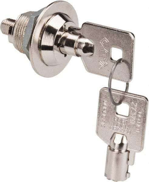 Made in USA - 5/8" Max Thickness, High Security Tubular Keyed Latch - Polished Nickel Coated - Top Tool & Supply