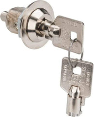 Made in USA - 7/8" Max Thickness, High Security Tubular Keyed Latch - Polished Nickel Coated - Top Tool & Supply