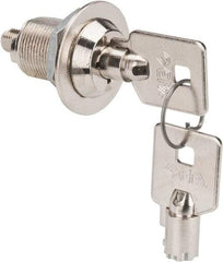 Made in USA - 7/8" Max Thickness, High Security Tubular Keyed Latch - Polished Nickel Coated - Top Tool & Supply