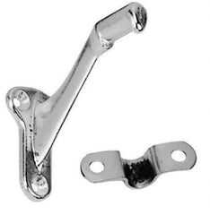 National Mfg. - Bright Brass Coated, Handrail Bracket - 2-1/4" Long, 2-29/32" High, 1-23/64" Wide - Top Tool & Supply