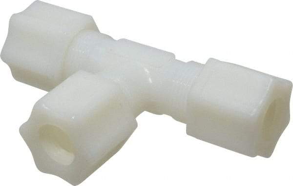 Made in USA - 1/2" Tube OD, Nylon Plastic Compression Tube Union Tee - 220°F Max, Plastic Grip - Top Tool & Supply