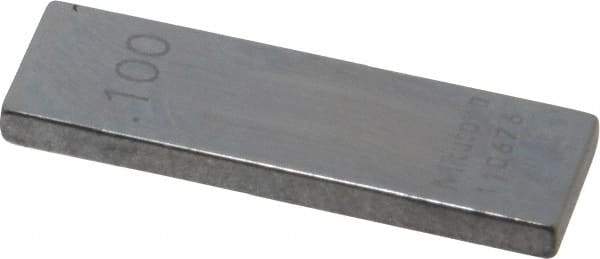 Mitutoyo - 0.1" Rectangular Steel Gage Block - Accuracy Grade AS-1, Includes Certificate of Inspection - Top Tool & Supply