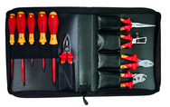 10 Piece - Insulated Pliers; Cutters; Wire Stripper; Slotted & Phillips Screwdrivers in Zipper Case - Top Tool & Supply
