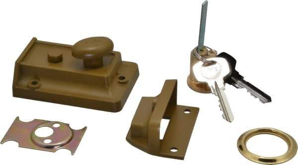 Yale - 1-1/8 to 2-1/4" Door Thickness, US3/Bright Brass Finish, Latch Deadbolt - Rim Cylinder - Top Tool & Supply