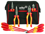 10 Piece - Insulated Pliers; Cutters; Slotted & Phillips Screwdrivers in Tool Box - Top Tool & Supply