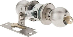 Yale - 1-3/8" Door Thickness, Stainless Steel Storeroom Knob Lockset - 2-3/4" Back Set, 2 Cylinder - Top Tool & Supply