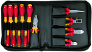14 Piece - Insulated Pliers; Cutters; Slotted & Phillips Screwdrivers; in Zipper Carry Case - Top Tool & Supply