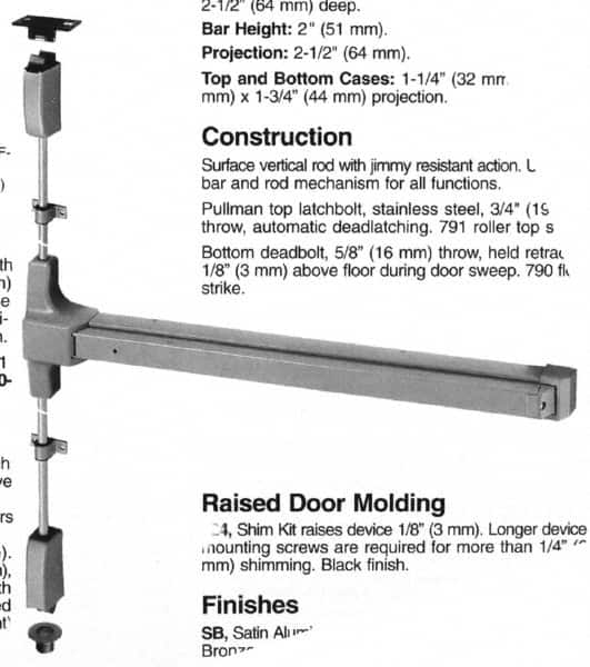 Yale - Flatbars Hand: RHR Rating: Panic Rated - Top Tool & Supply