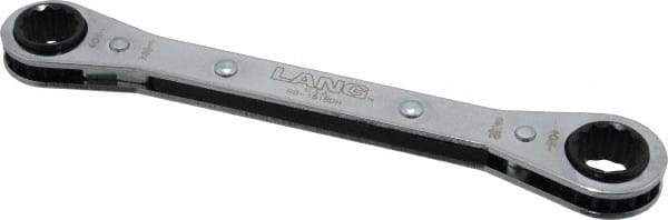 Lang - 1/2" x 9/16" 12 Point Ratcheting Box Wrench - Double End, 6-7/8" OAL, Steel - Top Tool & Supply