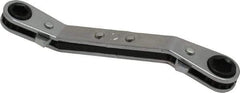 Lang - 1/4" x 5/16" 6 Point Reversible Ratcheting Offset Box Wrench - Double End, 4-1/4" OAL, Steel, 25° Offset - Top Tool & Supply