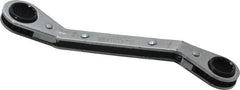 Lang - 1/2" x 9/16" 12 Point Reversible Ratcheting Offset Box Wrench - Double End, 6-3/4" OAL, Steel, 25° Offset - Top Tool & Supply