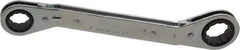 Lang - 5/8" x 3/4" 12 Point Reversible Ratcheting Offset Box Wrench - Double End, 8" OAL, Steel, 25° Offset - Top Tool & Supply