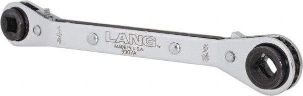 Lang - 1/4" & 3/16" Sq x 9/16" & 1/2" Hex 6 Point 4 in 1 Reversible Ratcheting Offset Box Wrench - Steel - Top Tool & Supply