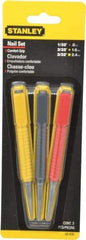 Stanley - 3 Piece, 1/32 to 3/32", Nail Punch Set - Comes in Carded - Top Tool & Supply